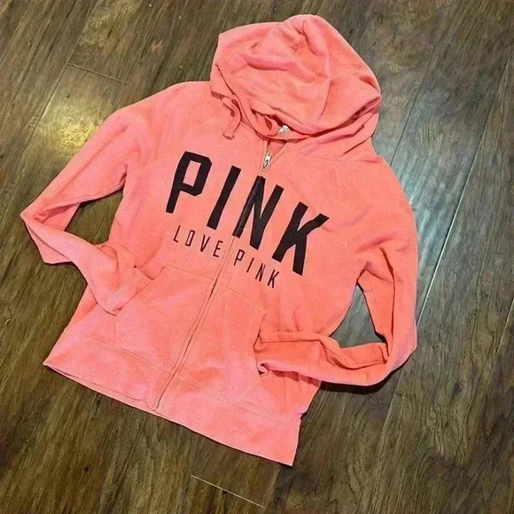 Pink Victoria Secret Zippered Hoodie - Picture 3 of 7